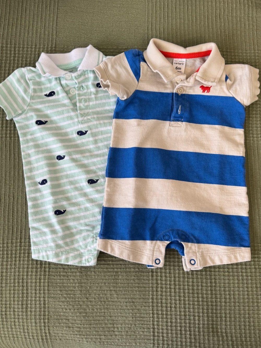 Bundle of 2 Carter's & Little Me Rompers One-Pieces Size 6 Months